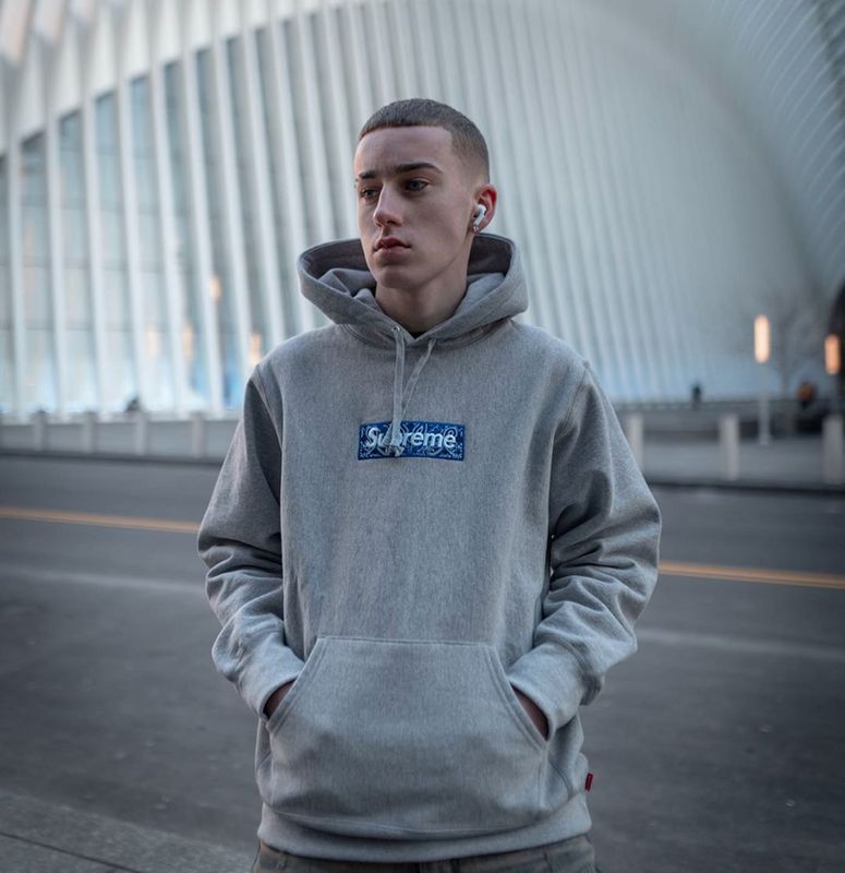 Supreme   シュプリーム   定番スタイルのフード付きスウェットシャツ  2色兼用 男女兼用 レディース メンズ    E541