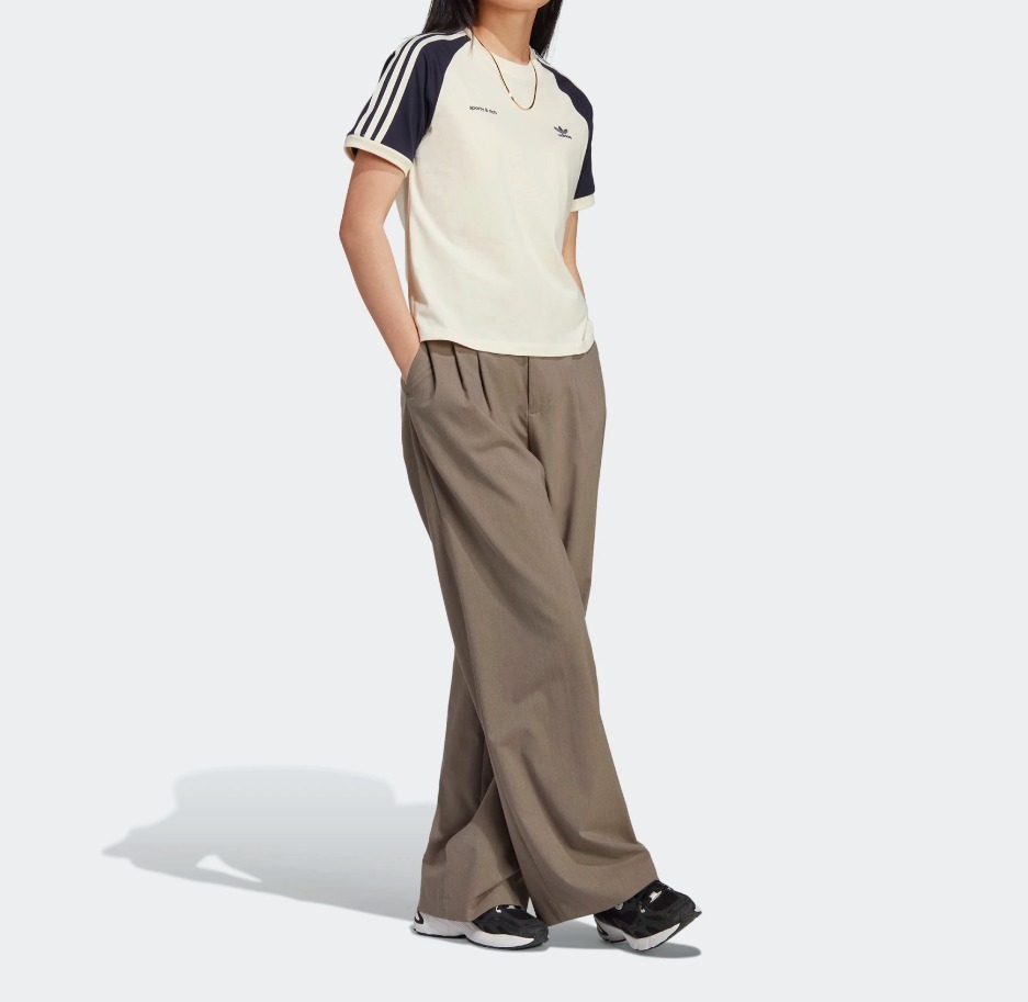 アディダス  × sporty &amp; rich スリーストライプス 半袖Tシャツ