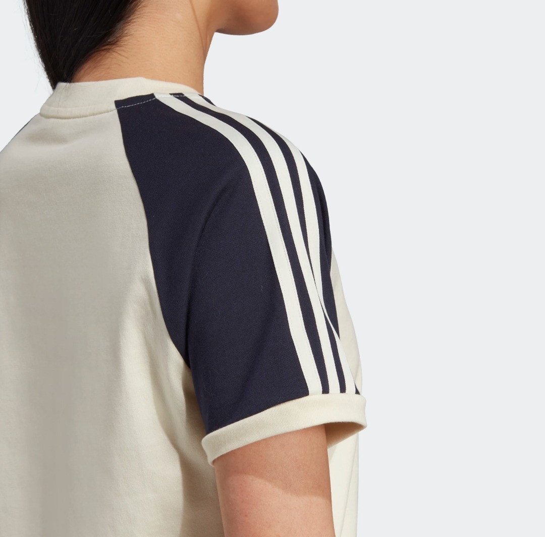 アディダス  × sporty &amp; rich スリーストライプス 半袖Tシャツ