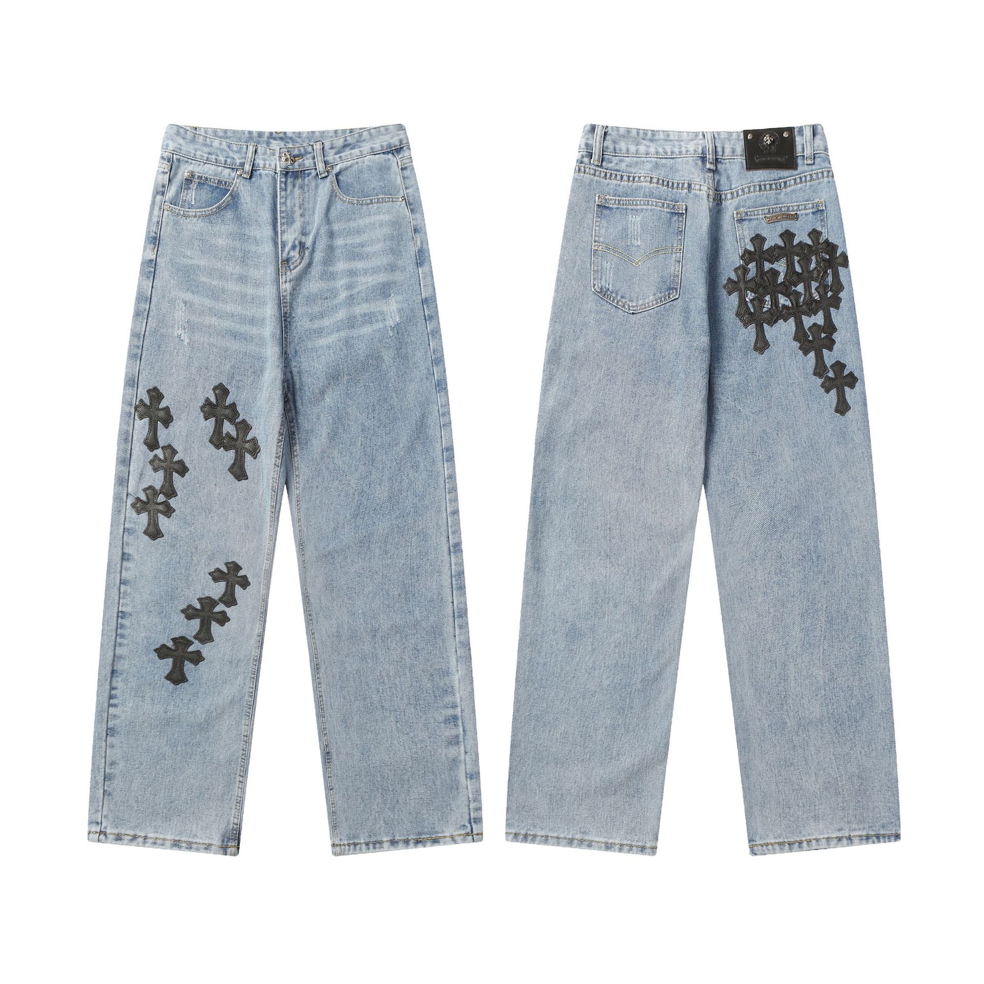 Chrome Hearts クロムハーツ パッチワークデニム ダメージジーンズ 男女兼用 レディース メンズ 9961