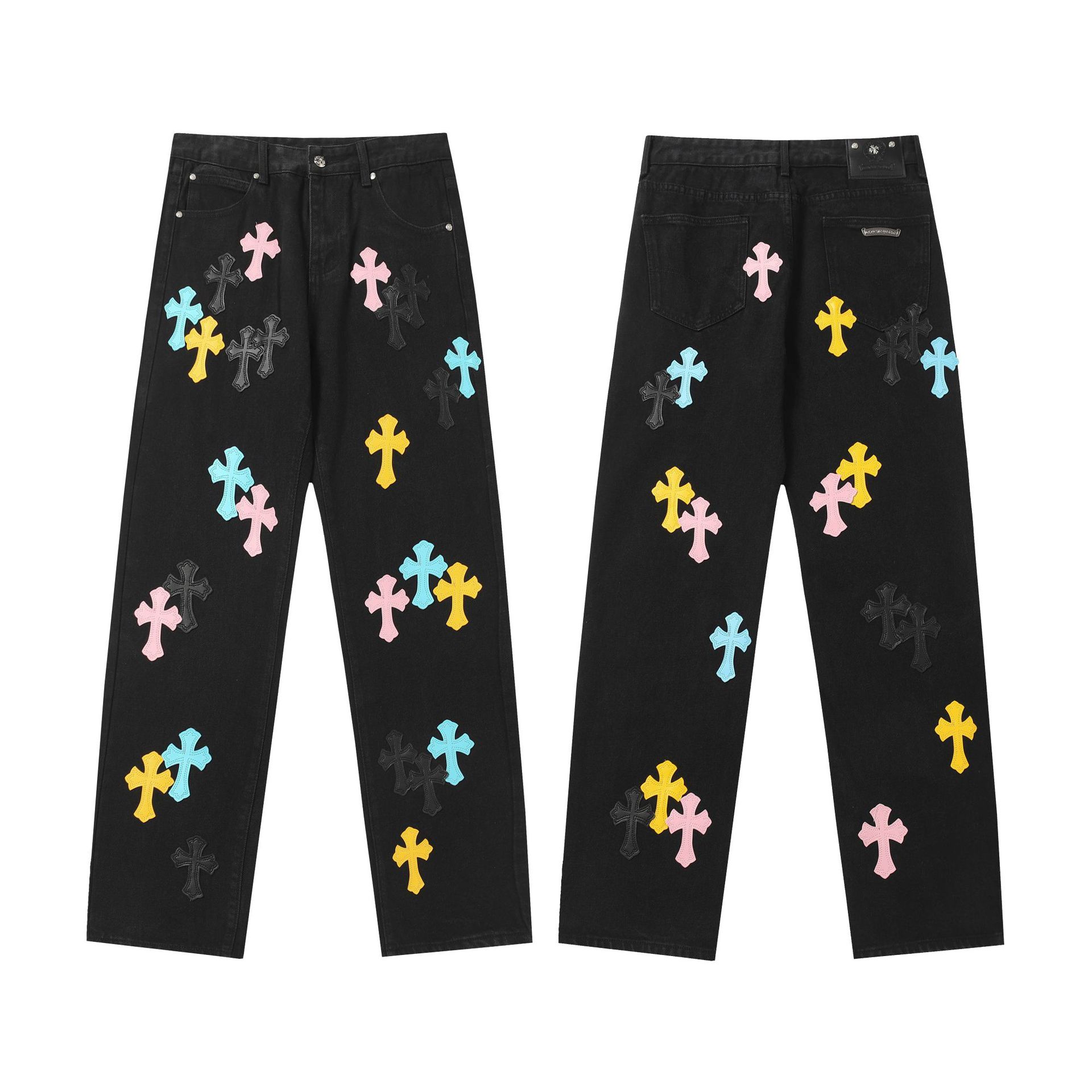 Chrome Hearts クロムハーツ クロスワッペン デニム ジーンズ ストリート 男女兼用 レディース メンズ 9983