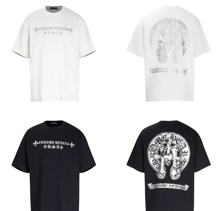 クロムハーツ  半袖 Tシャツ マッティボーイ グラフィティ プリント Tシャツ コットン おしゃれ グレー