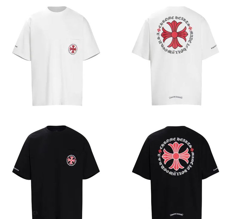 クロムハーツ  プリント Tシャツ 半袖  十字架柄 コットン おしゃれ トップス メンズ レディース  10色兼用 男女兼用 レディース メンズ