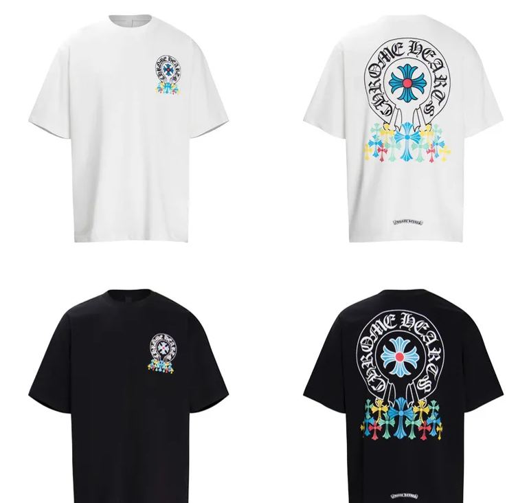 クロムハーツ   半袖 Tシャツ メンズ レディース プリント Tシャツ ホースシュー ファッション 人気 おしゃれ 10色兼用 男女兼用 レディース メンズ