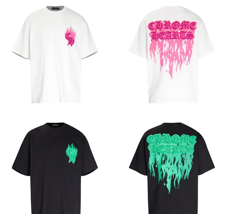 クロムハーツ Neck Logo ネックレター Tシャツ  10色兼用 男女兼用 レディース メンズ