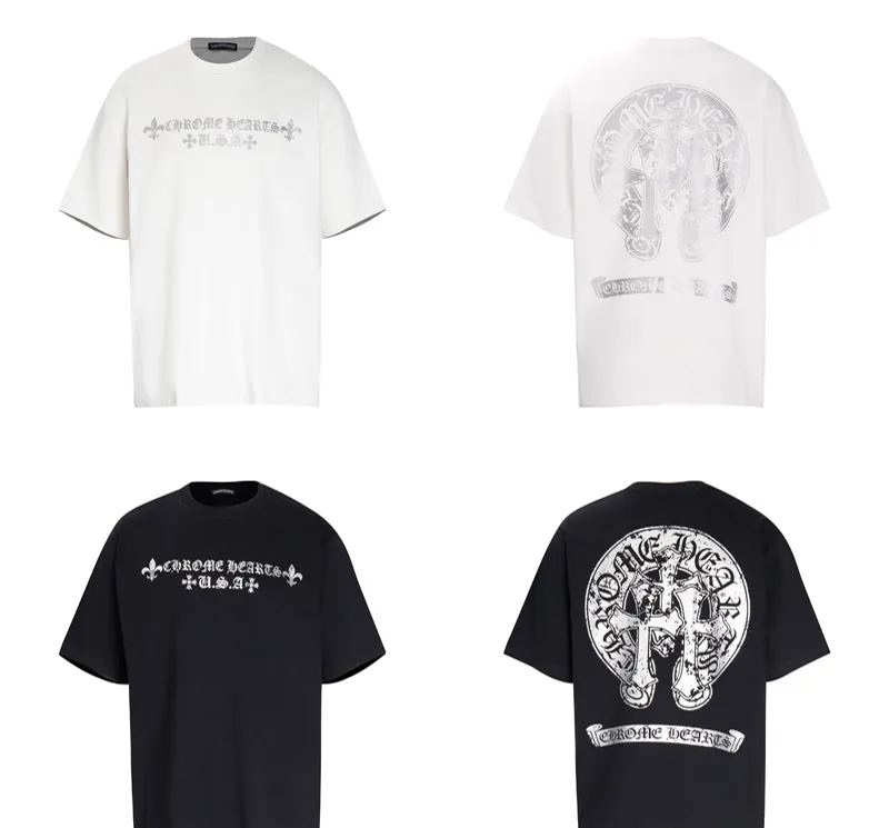 Chrome Hearts クロムハーツ カジュアルにもフォーマルにも 万能半袖トップス  2色兼用 男女兼用 レディース メンズ 6005