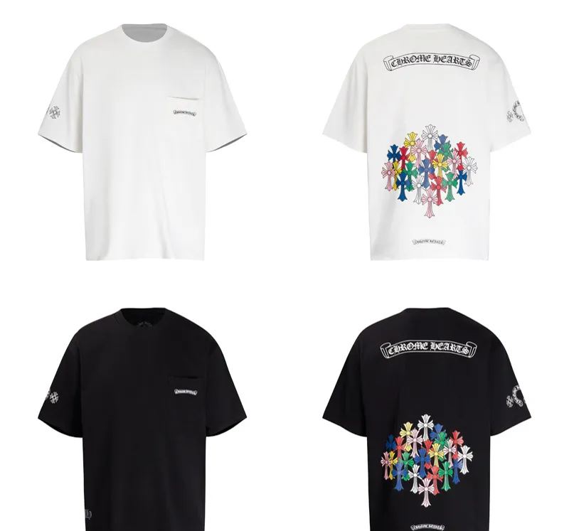 Chrome Hearts クロムハーツ 柔らかくて気持ちいい！肌に優しい半袖トップス  2色兼用 男女兼用 レディース メンズ 6052