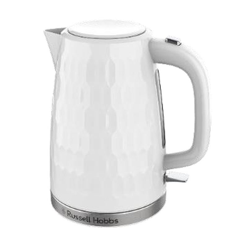 Russell Hobbs Honeycomb 1.7L Textured Kettle White - UK PLUG