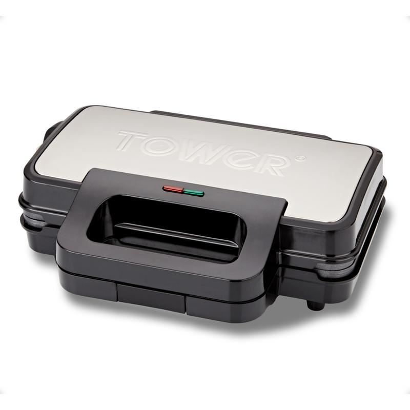 Tower Silver Deep Fill Waffle Maker 900W - UK Plug