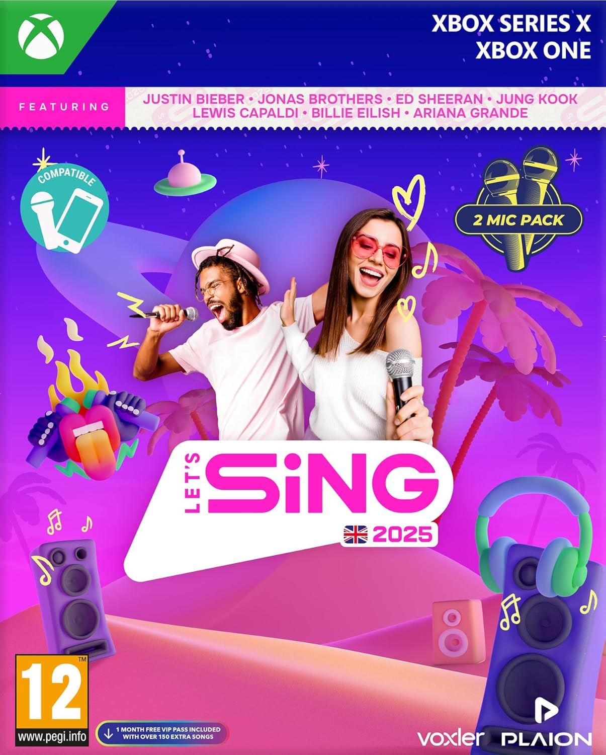 Let's Sing 2025 2 Mic Pack UK Edition Xbox Series X Game
