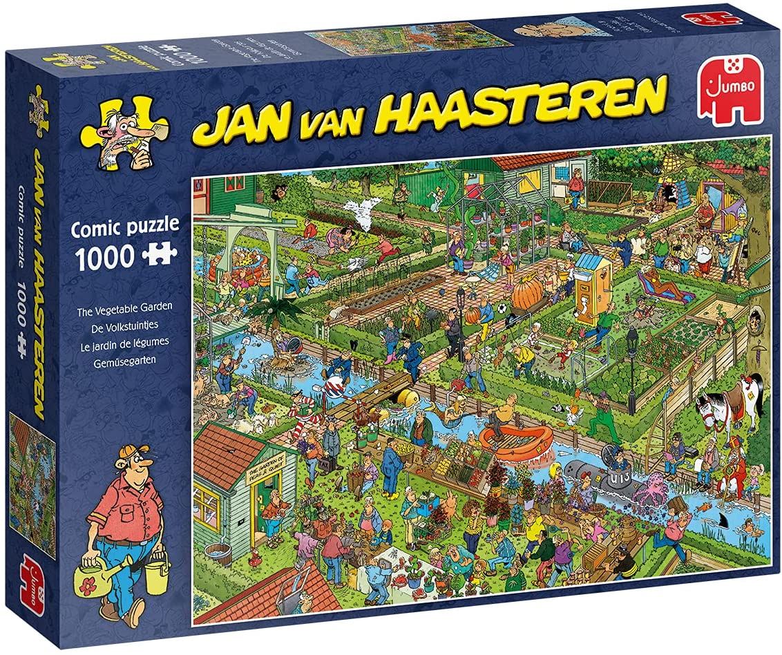 Jan Van Haasteren Puzzle 1000 Pezzi - Il Giardino Delle Verdure - Cartone Riciclato, Divertimento Per Adulti E Bambini