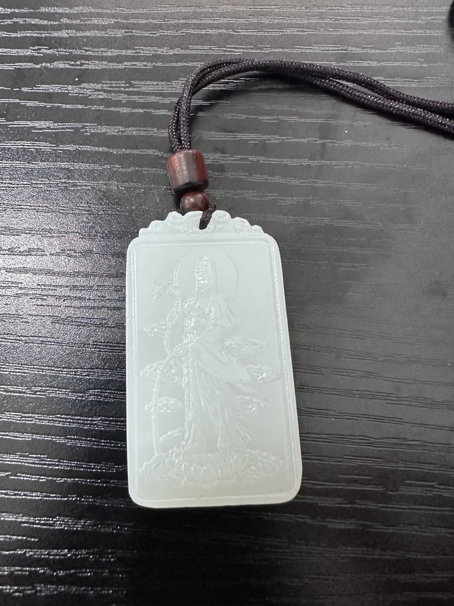 汗白玉观音菩萨吊坠