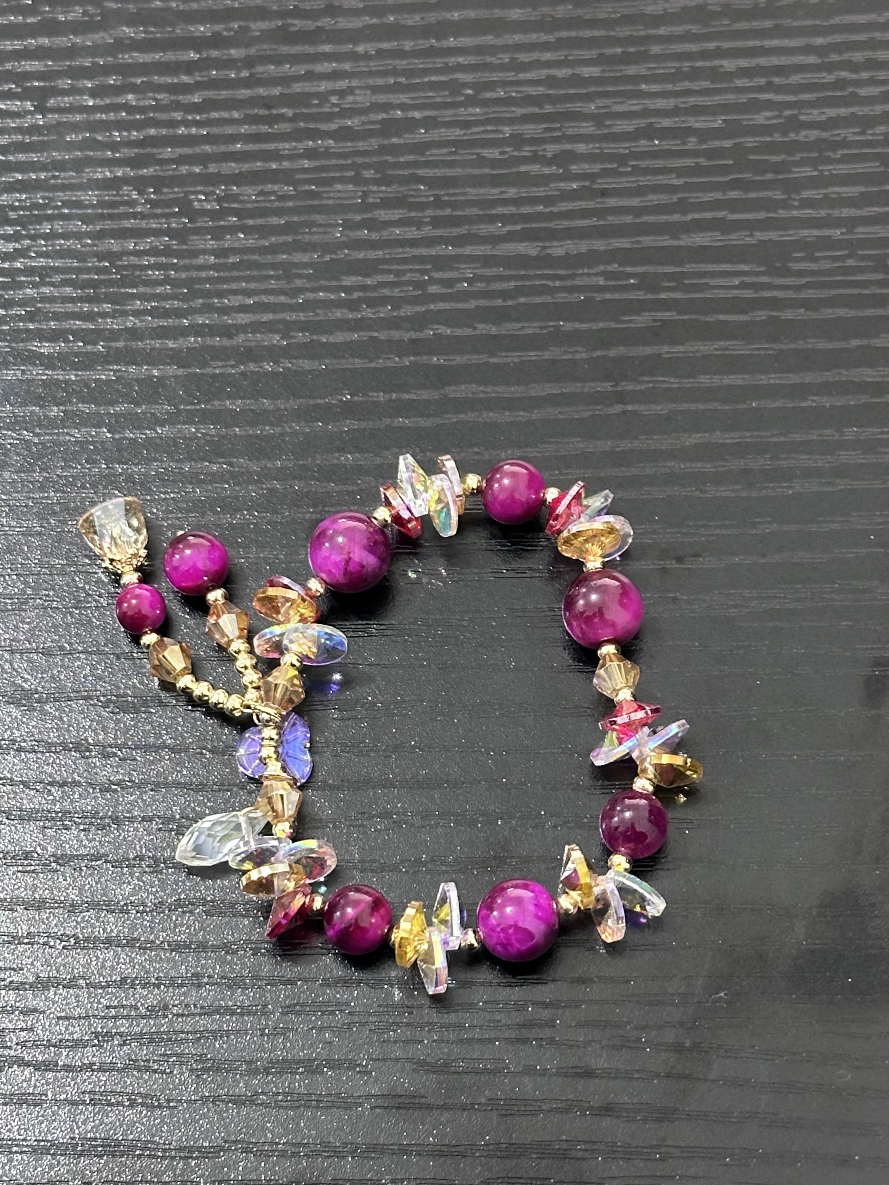 玫瑰红水晶玛瑙手链