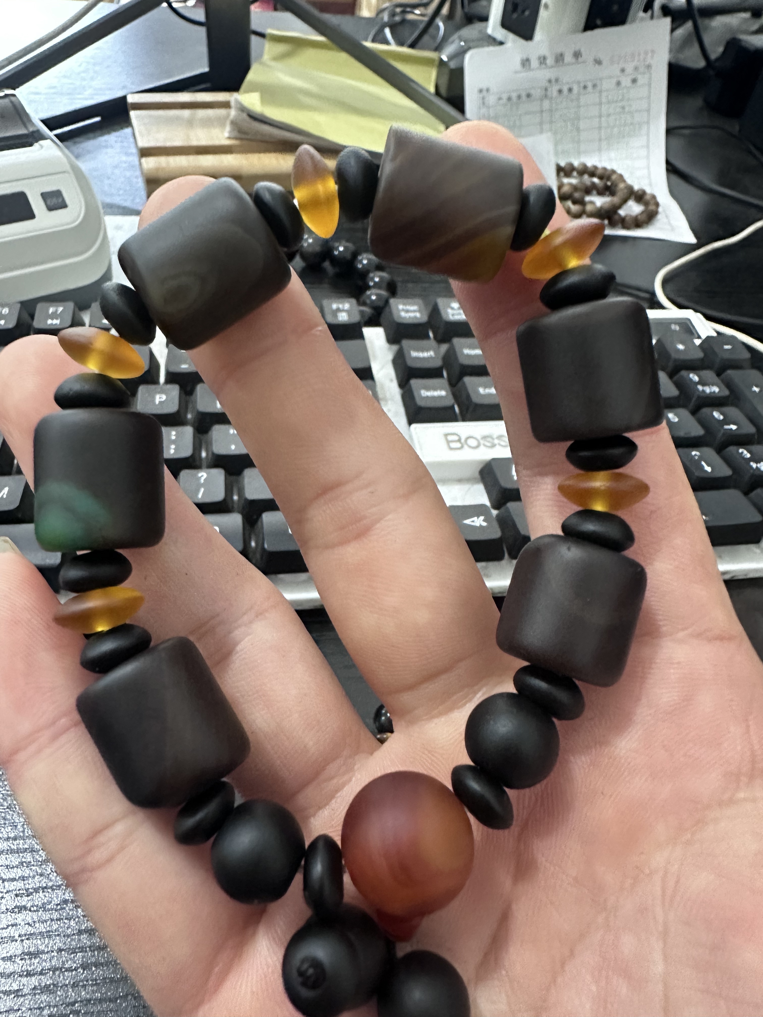 磨砂缠丝渐变玛瑙手链