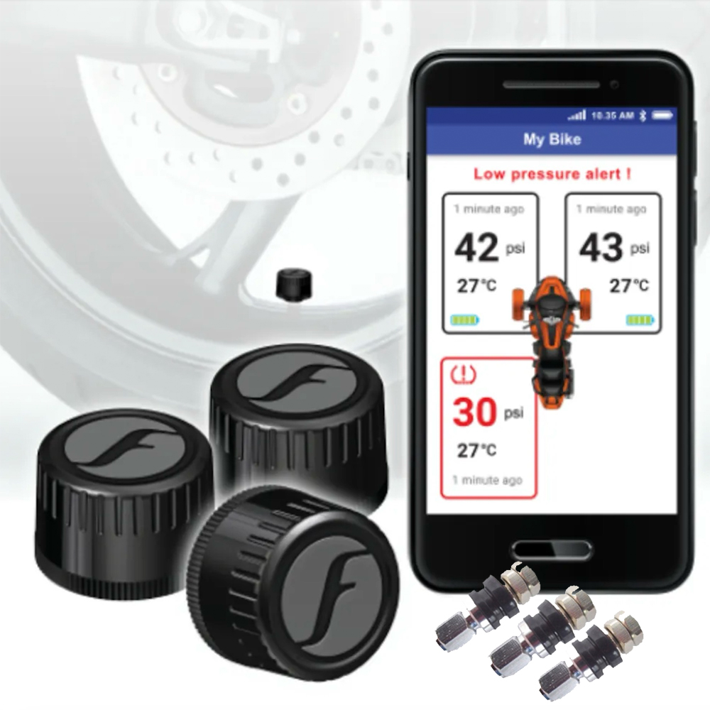 Fobo Trike 2 Smart Bluetooth 5 Tyre Pressure Monitoring System for your Motor Tricycle Trike