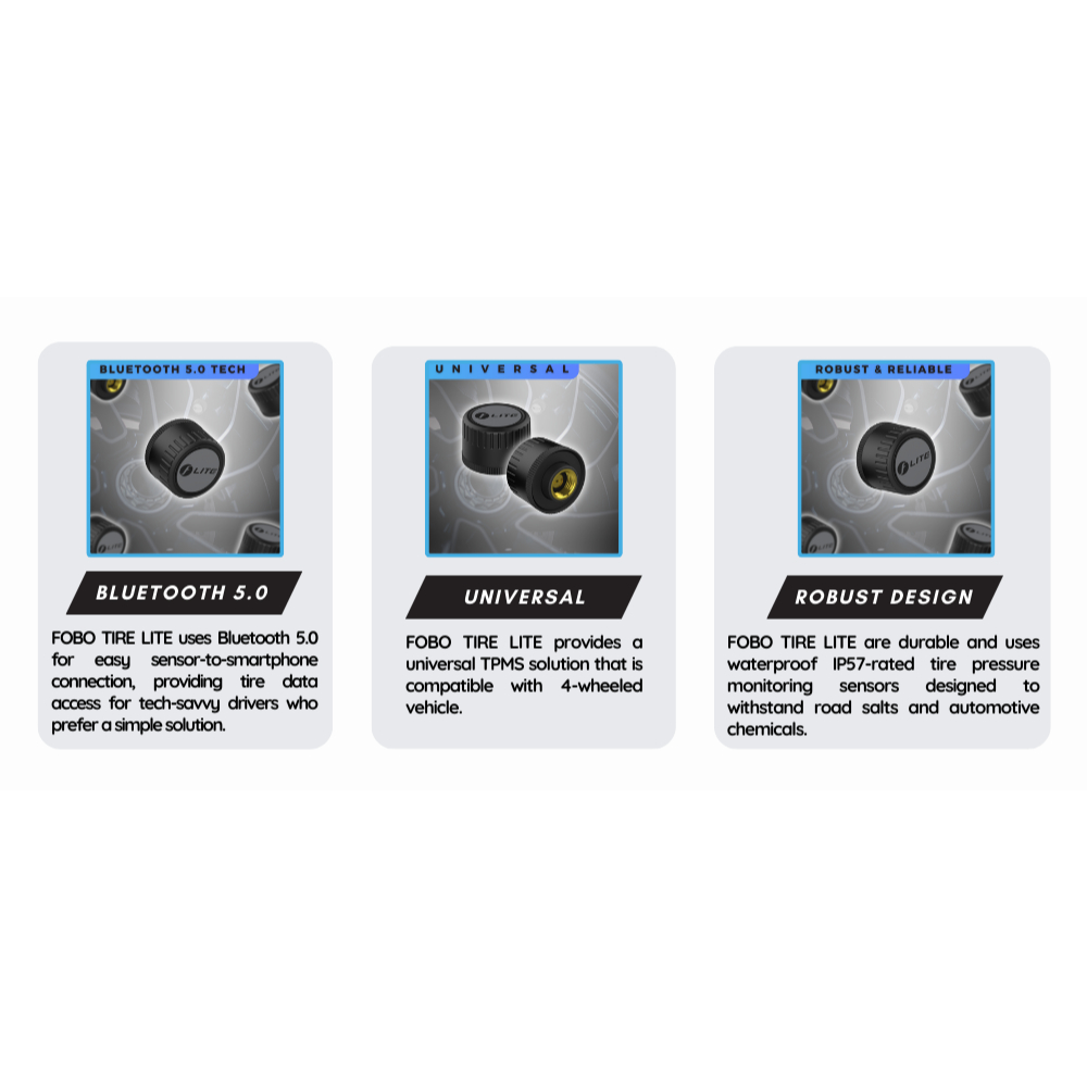 Fobo Tyre Lite Smart Bluetooth 5 Tyre Pressure Monitoring System for your car (New)