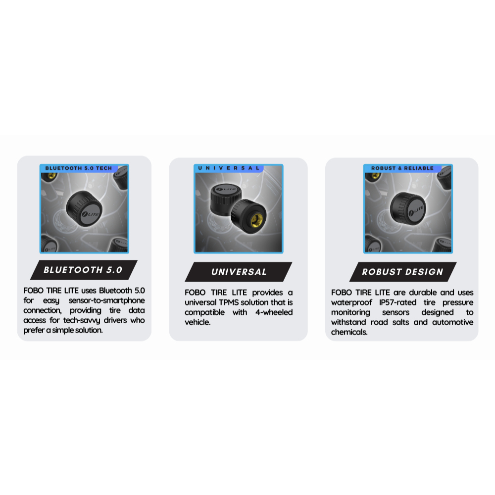 Fobo Tyre Lite Smart Bluetooth 5 Tyre Pressure Monitoring System for your car (New)