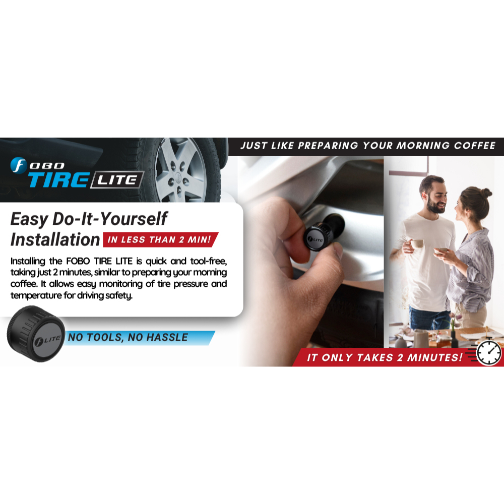 Fobo Tyre Lite Smart Bluetooth 5 Tyre Pressure Monitoring System for your car (New)