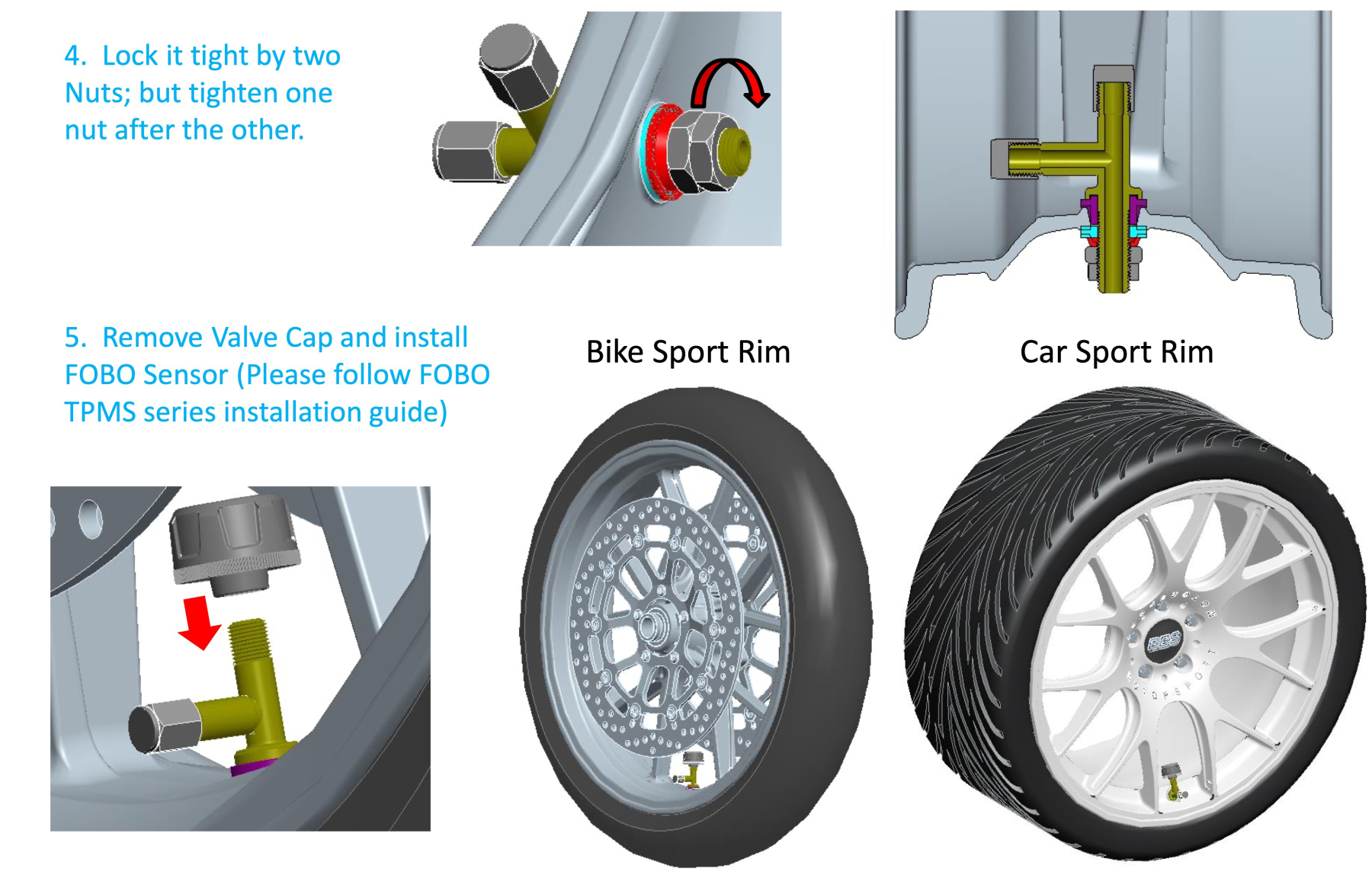 Fobo T-Valve for Tyre Pressure Monitoring Sensors (Sold individually)