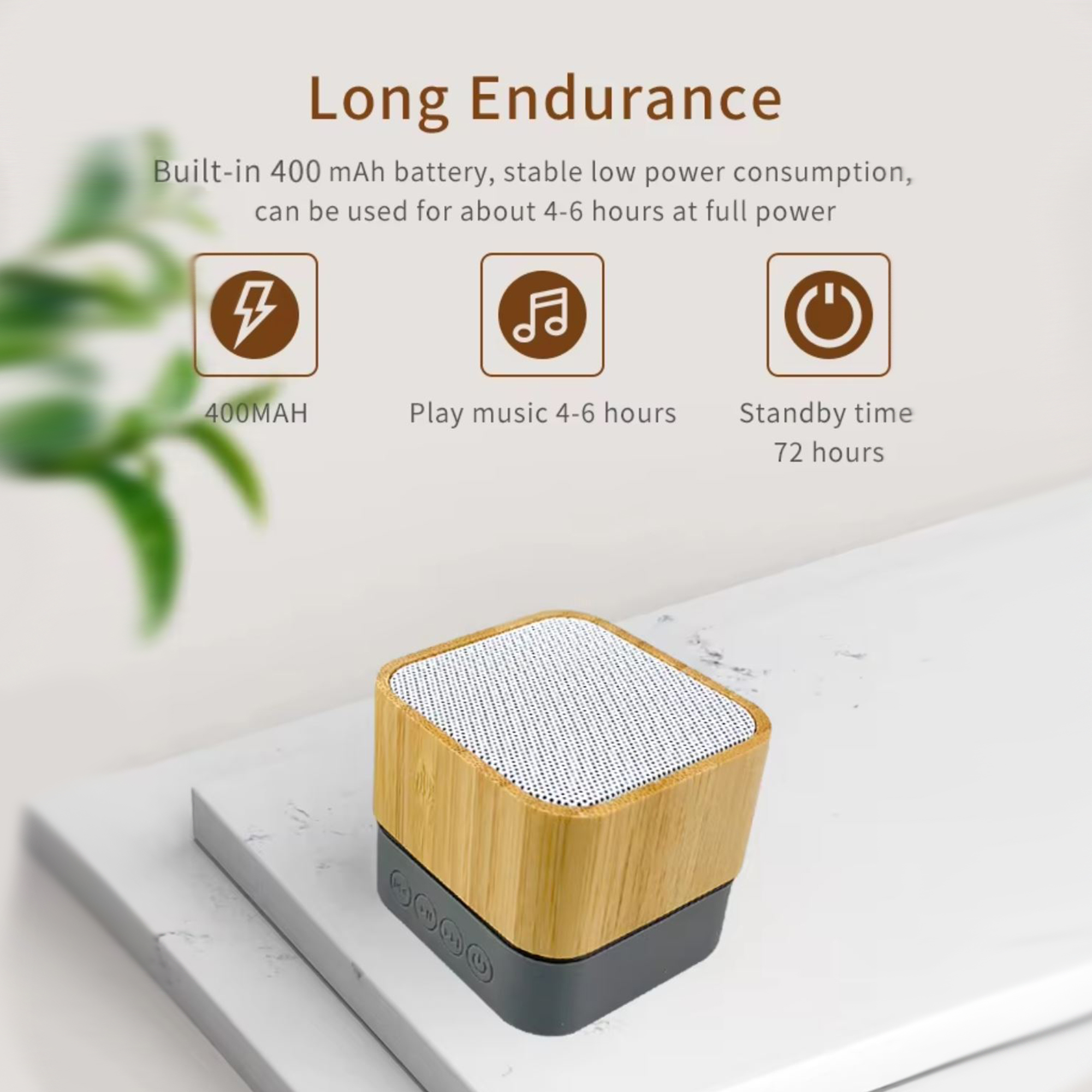 3W Wireless Bamboo Speaker