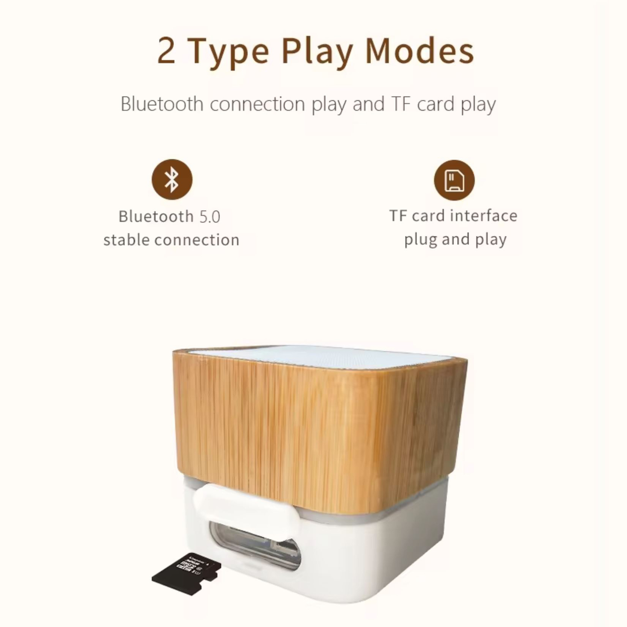 3W Wireless Bamboo Speaker