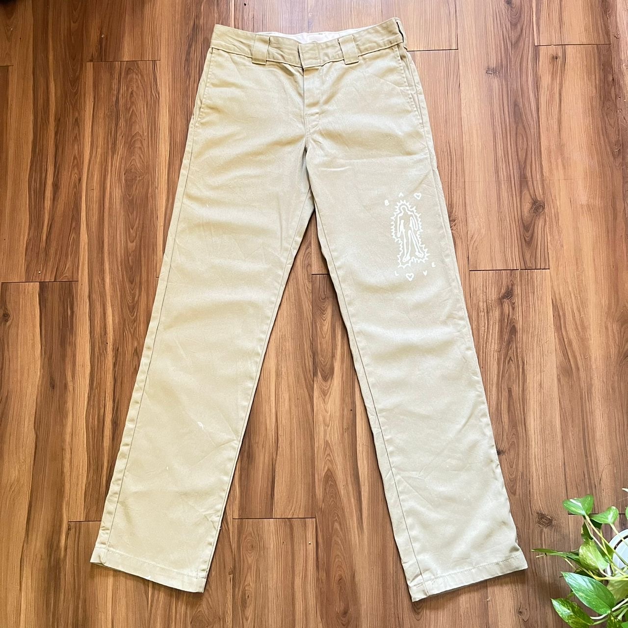  WHEEL LOVE - Dickies Pants Customised By Bao Goods (Waist 32" Slim Cut / Khaki)