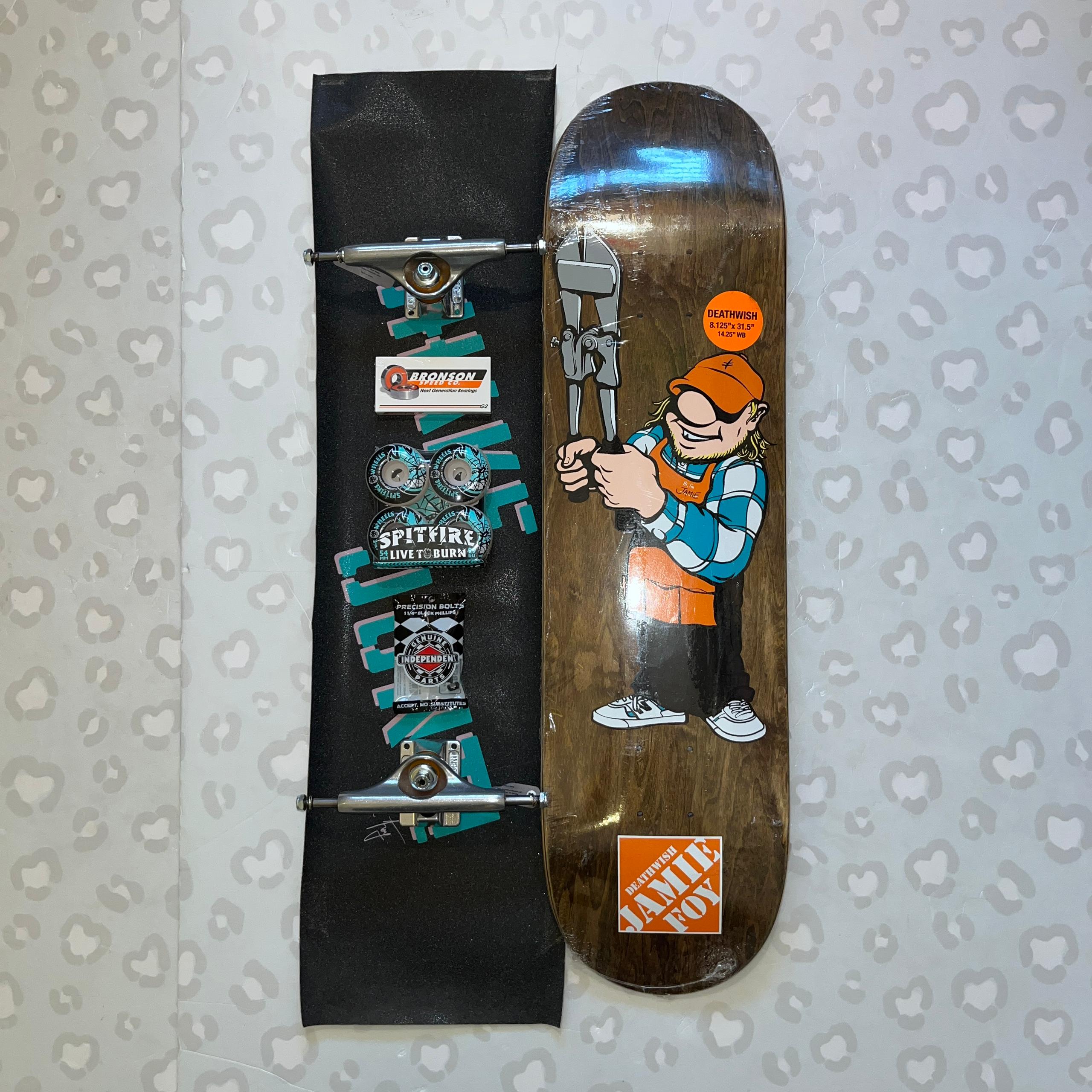 DEATHWISH - Foy Tool Man 8.125" Complete Skateboard (Independent Trucks + Spitfire Wheels Setup Promo!)