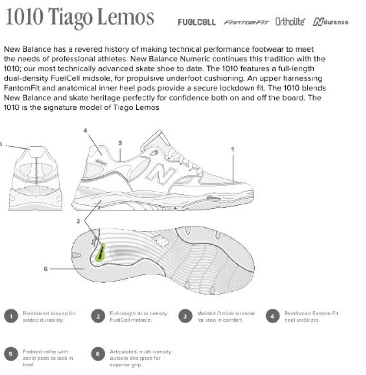NB NUMERIC - Tiago Lemos 1010 (PS Grey / Sea Salt) Skate Shoes