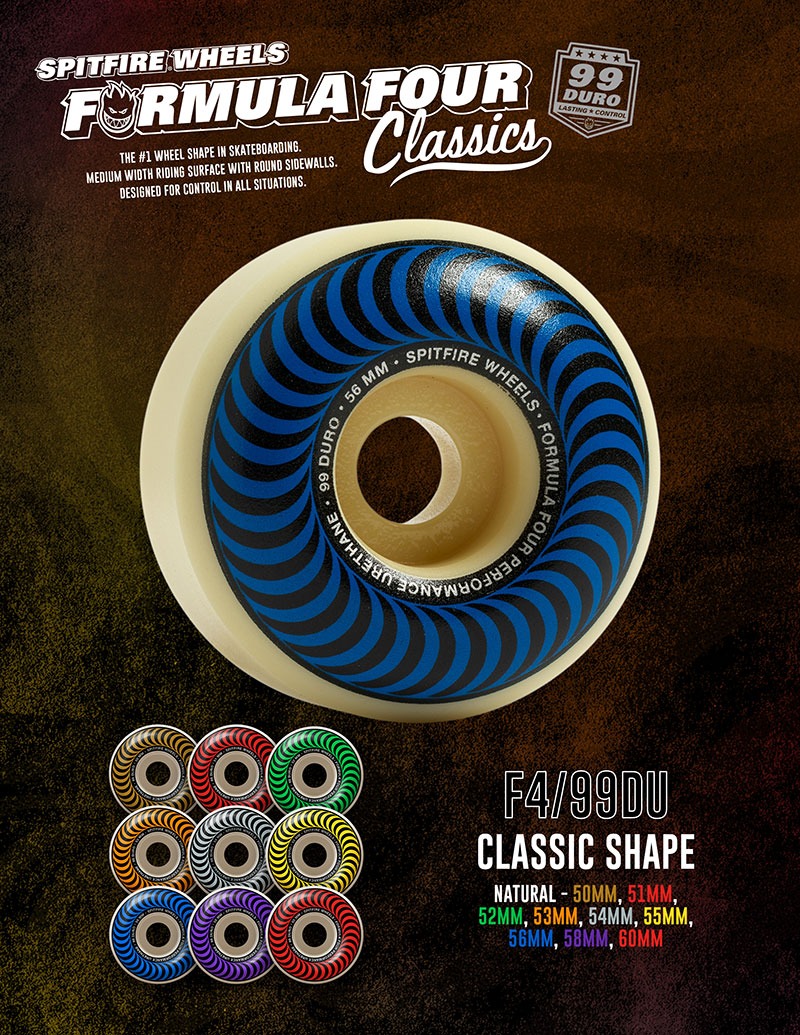 SPITFIRE - Classic 53mm/99 Skateboard Wheels – Wheel Love Skateshop