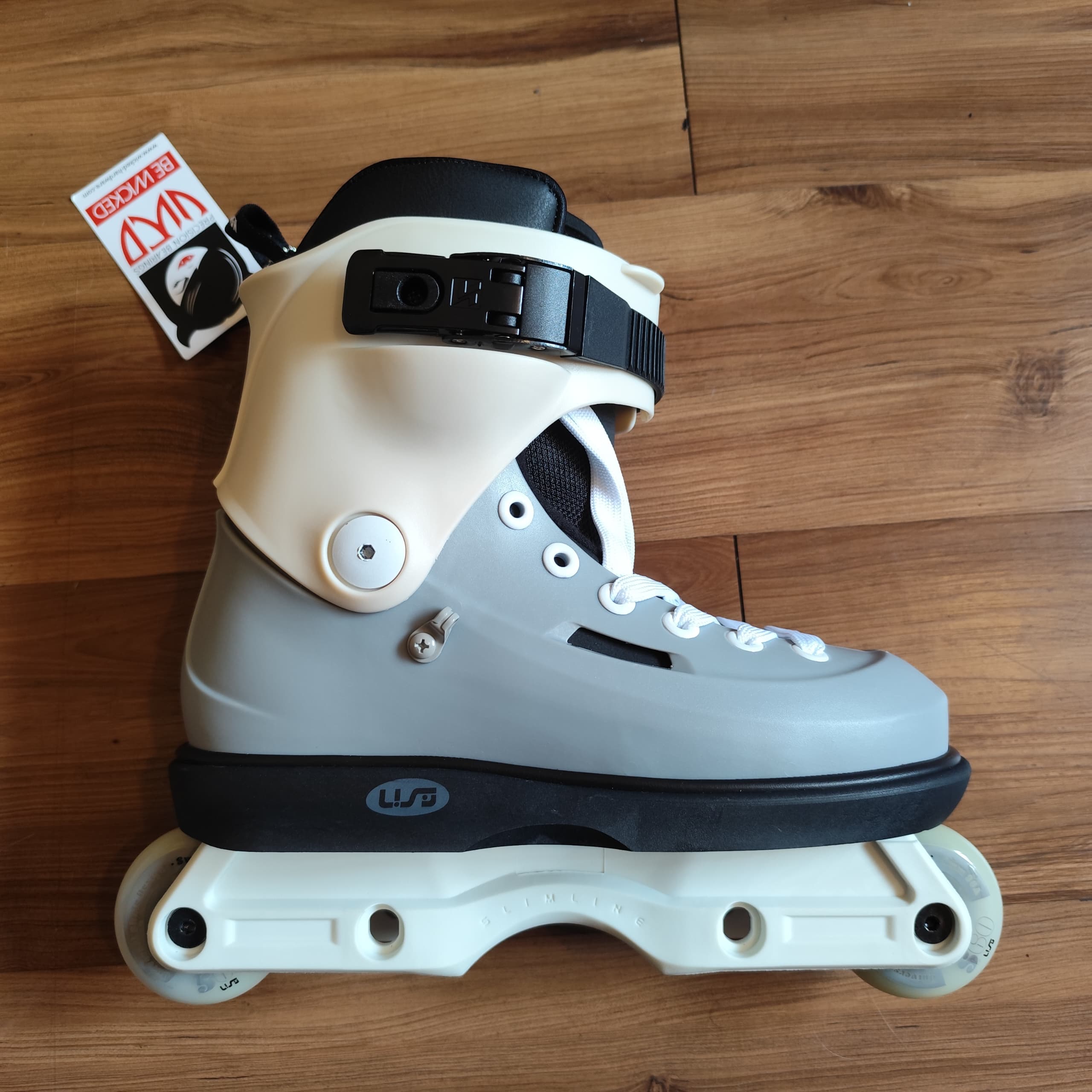 USD - Sway 60 Team Grey Aggressive Inline Skates (Cream Cuff Custom)