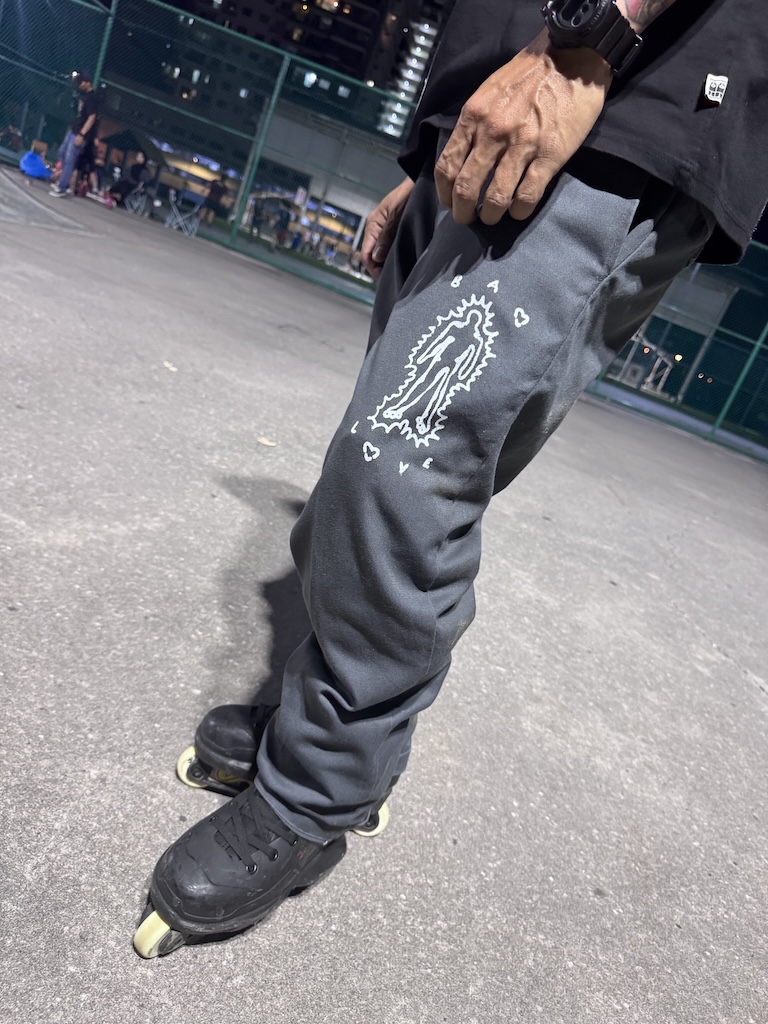 WHEEL LOVE - Dickies Pants Customised By Bao Goods (Waist 28" / Navy Blue)