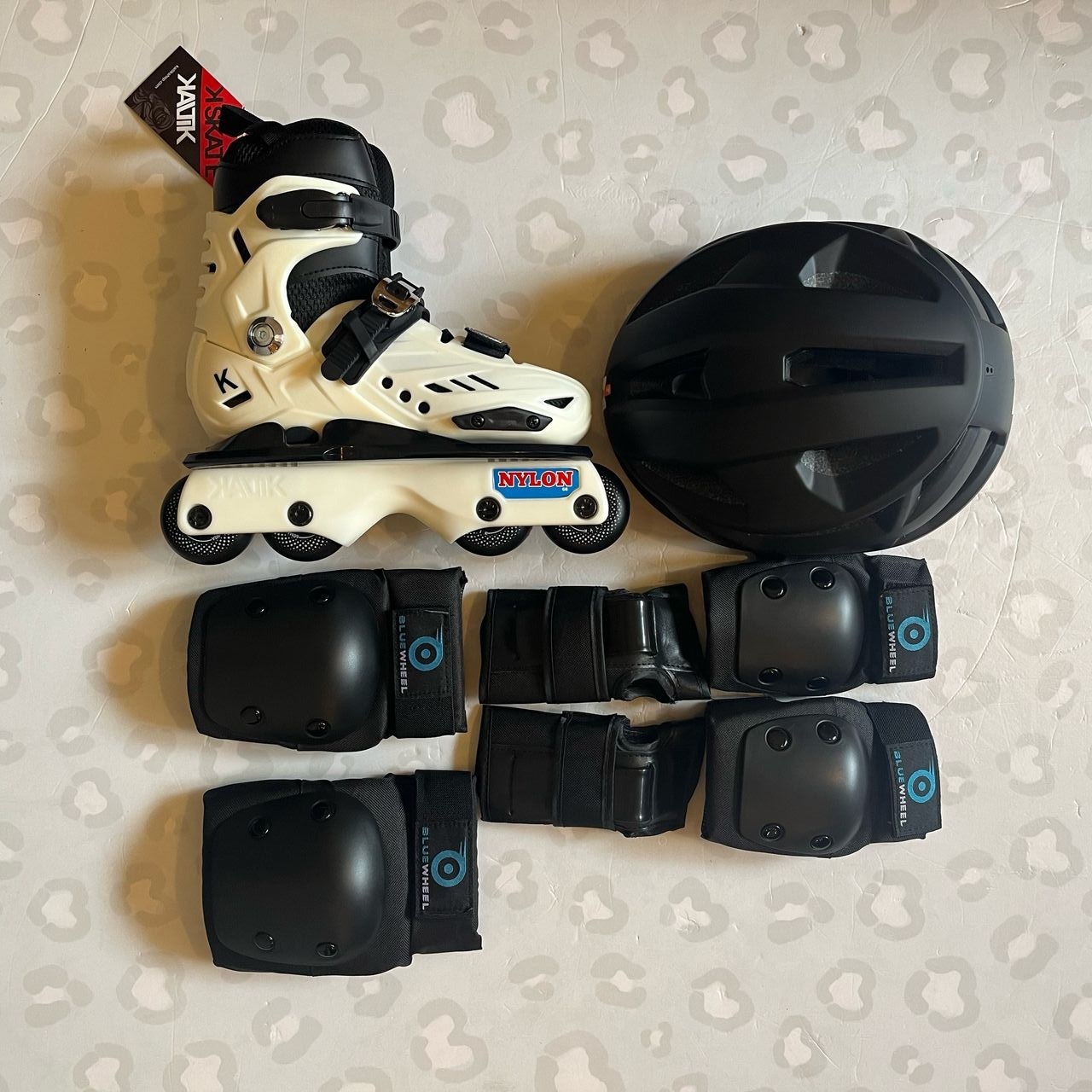 KALTIK - K Skate Nylon White Kids Adjustable Aggressive Inline Skates (Free Padset & Helmet Promo!)