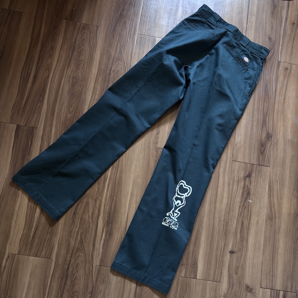 WHEEL LOVE - Dickies Pants Customised By Bao Goods (Waist 28" / Dark Green)