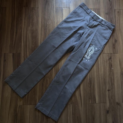 WHEEL LOVE - Dickies Pants Customised By Bao Goods (Waist 32" / Grey)