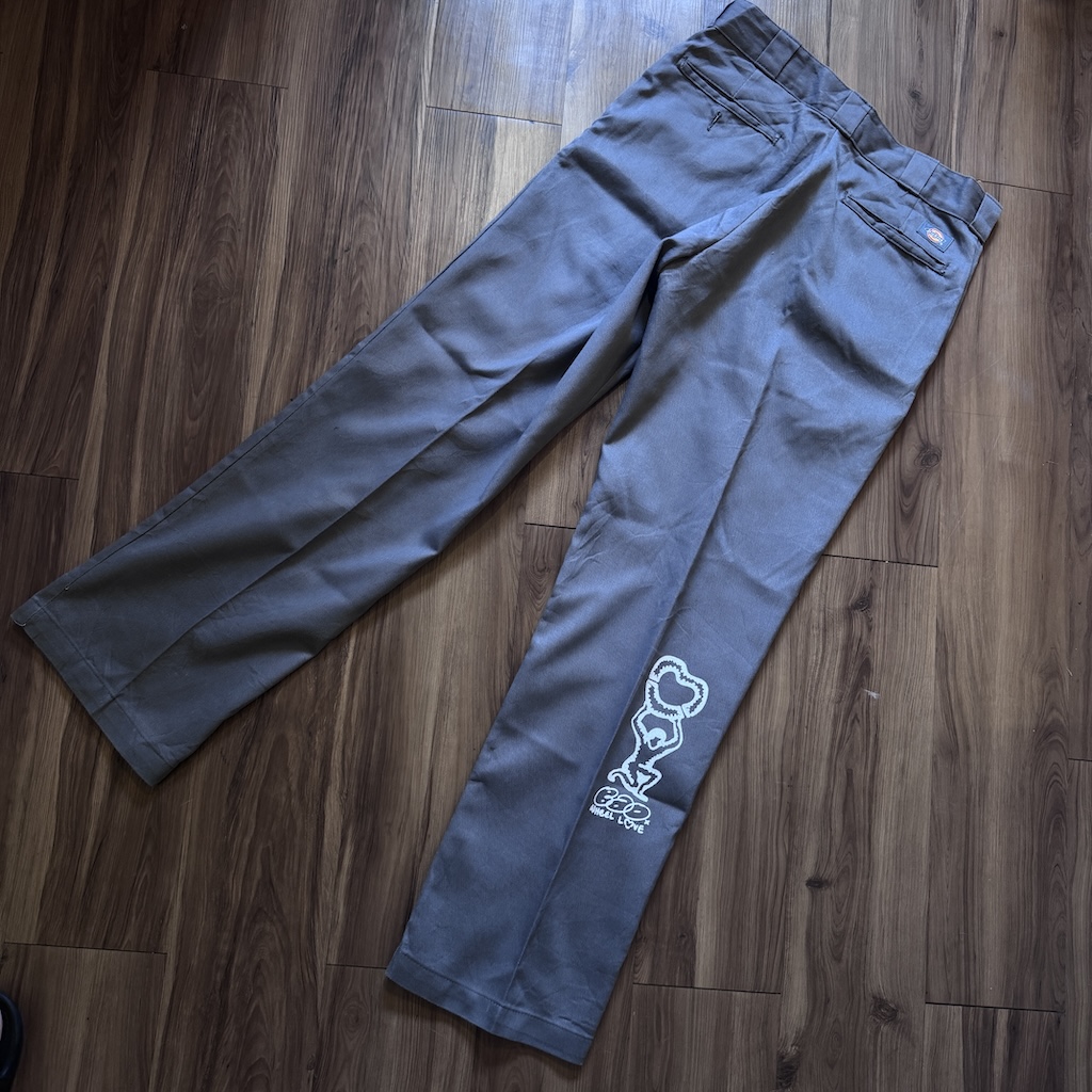WHEEL LOVE - Dickies Pants Customised By Bao Goods (Waist 32" / Grey)