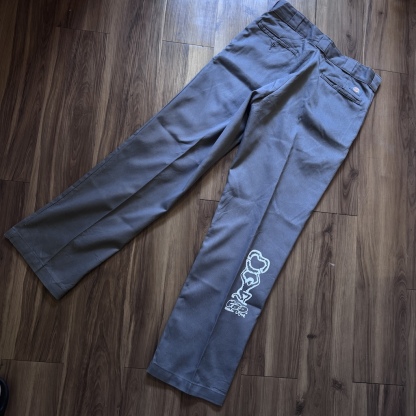 WHEEL LOVE - Dickies Pants Customised By Bao Goods (Waist 32" / Grey)
