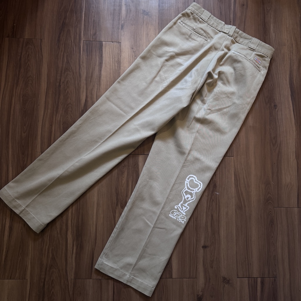 WHEEL LOVE - Dickies Pants Customised By Bao Goods (Waist 28" / Khaki)