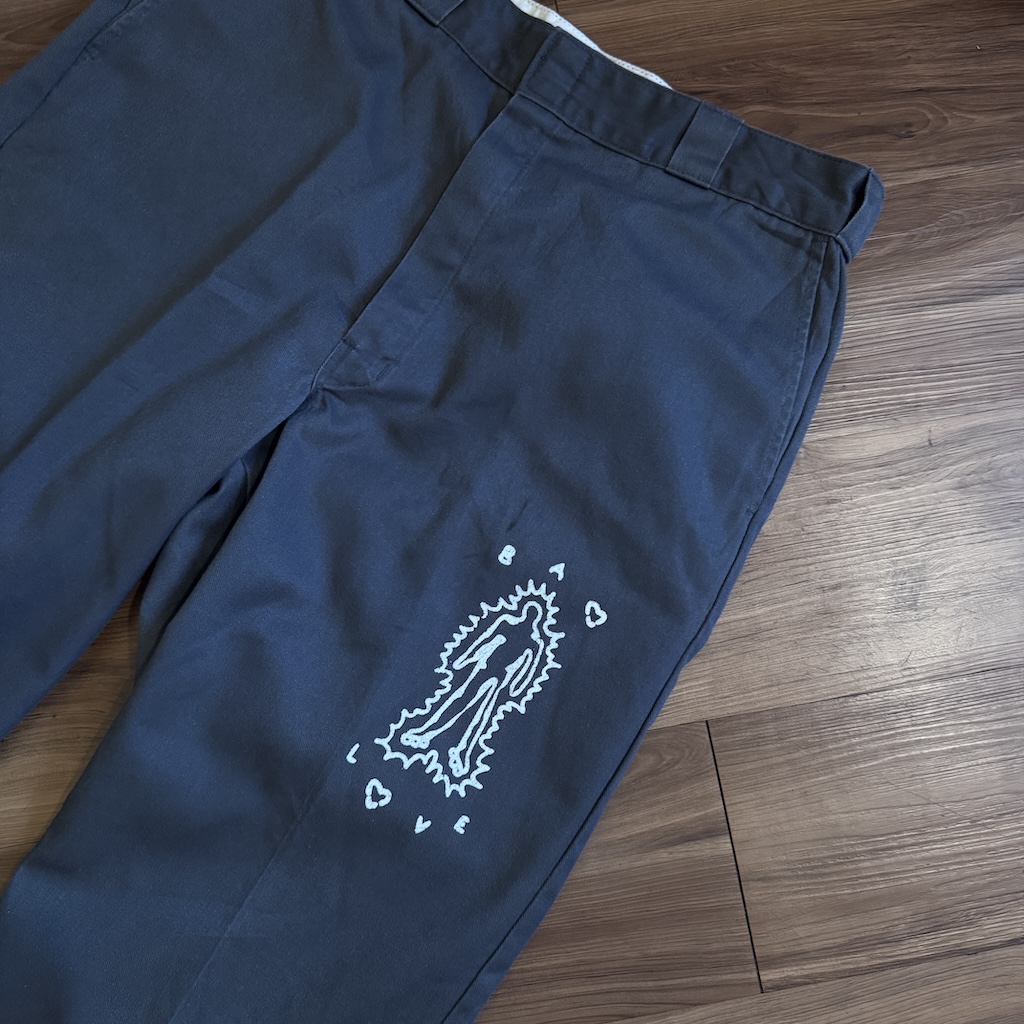 WHEEL LOVE - Dickies Pants Customised By Bao Goods (Waist 36" / Dark Grey)