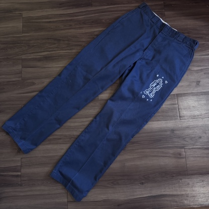 WHEEL LOVE - Dickies Pants Customised By Bao Goods (Waist 36" / Dark Grey)