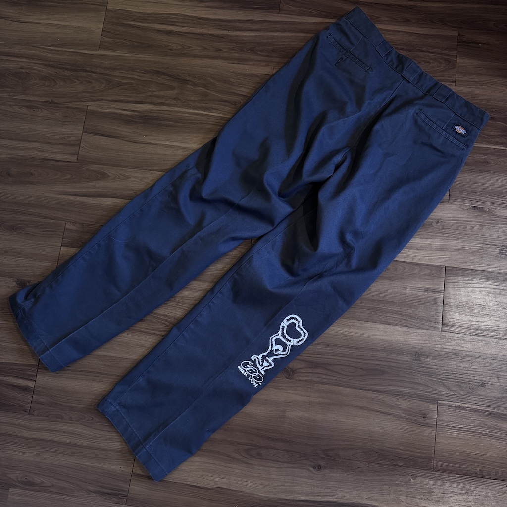 WHEEL LOVE - Dickies Pants Customised By Bao Goods (Waist 36" / Dark Grey)