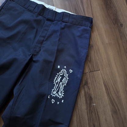WHEEL LOVE - Dickies Pants Customised By Bao Goods (Waist 36" / Navy)