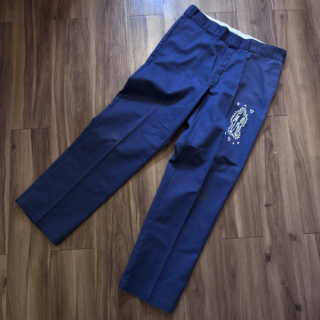 WHEEL LOVE - Dickies Pants Customised By Bao Goods (Waist 36" / Navy)