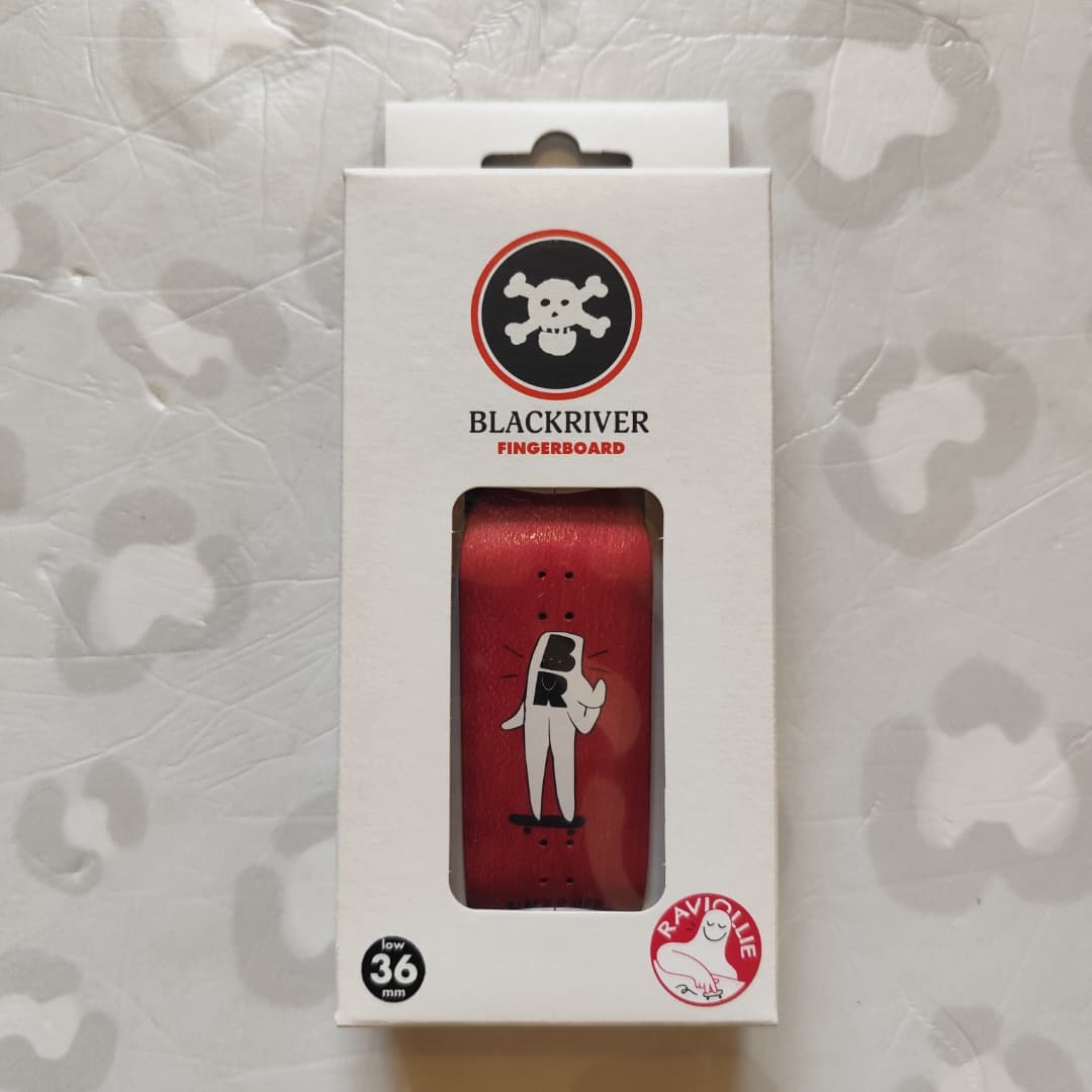 BLACKRIVER - Red 36mm Raviollie BR Hand Pro Wooden Fingerboard Deck