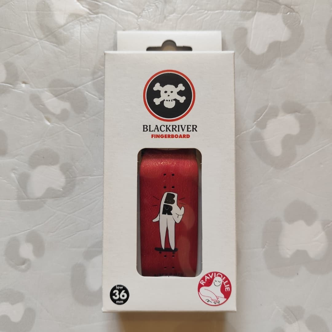 BLACKRIVER - Red 36mm Raviollie BR Hand Pro Wooden Fingerboard Deck