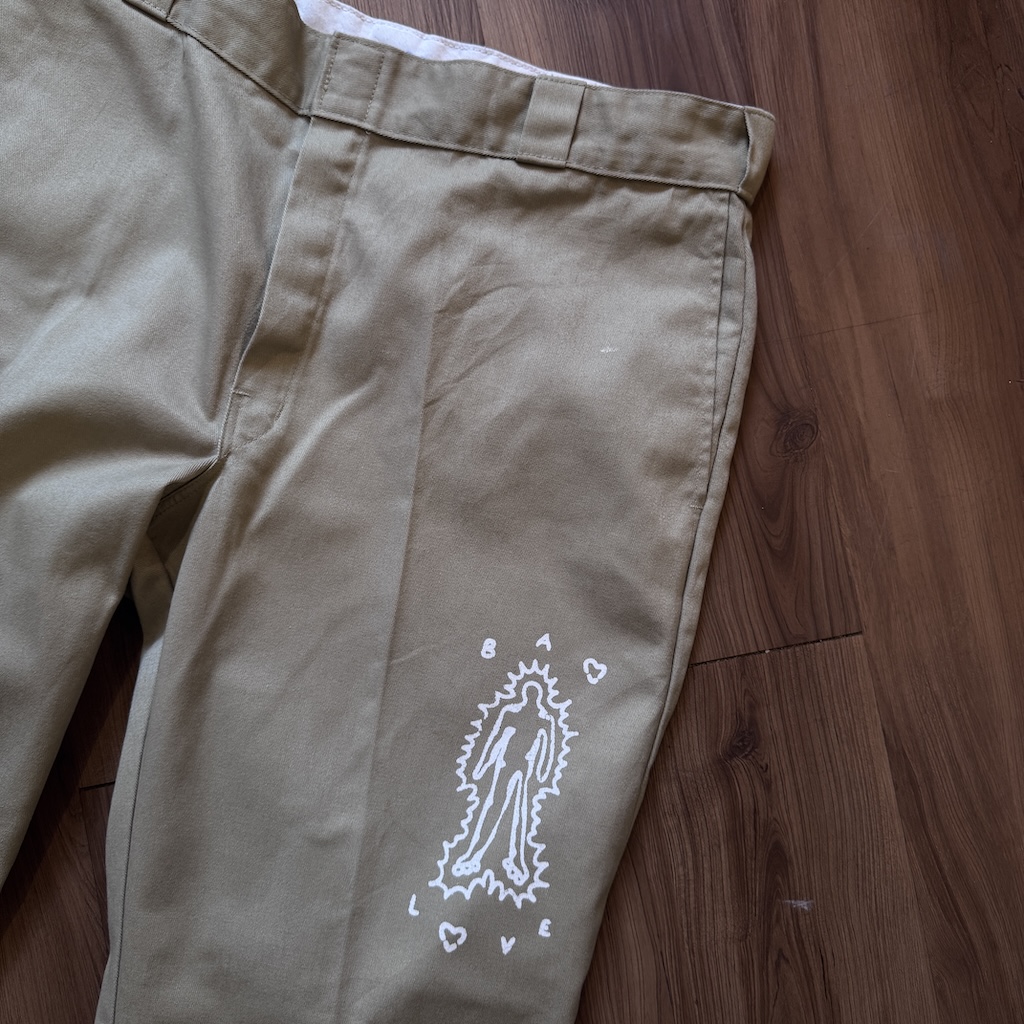 WHEEL LOVE - Dickies Pants Customised By Bao Goods (Waist 37" / Khaki)