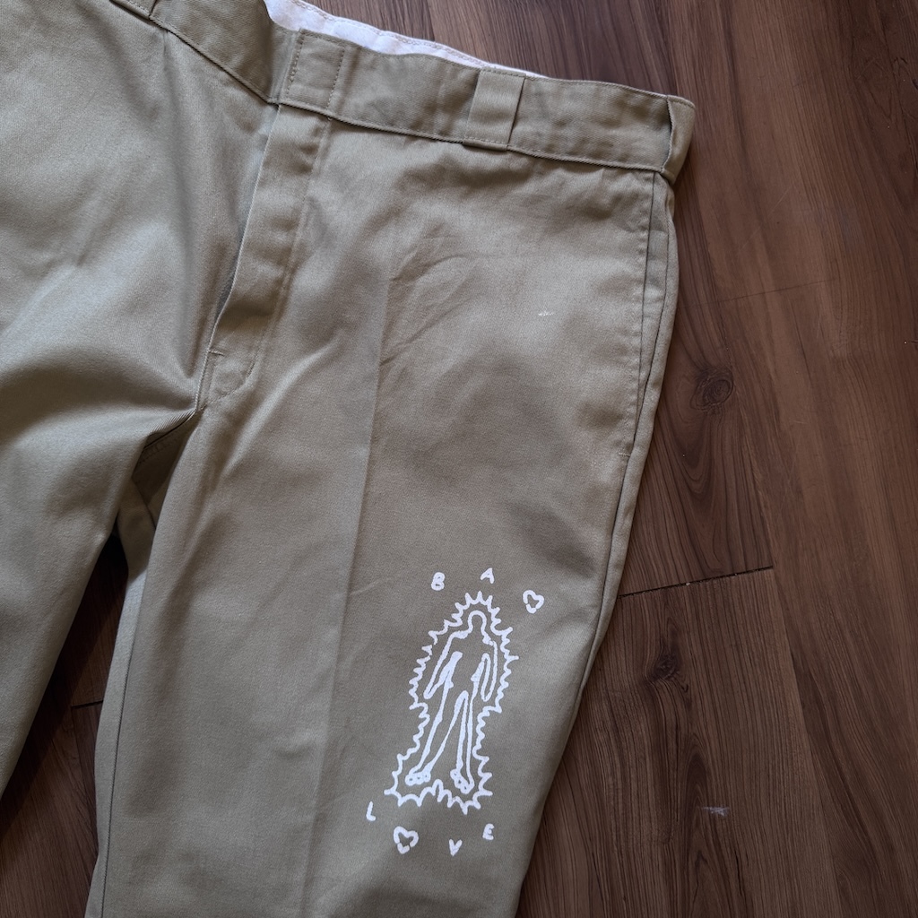 WHEEL LOVE - Dickies Pants Customised By Bao Goods (Waist 37" / Khaki)