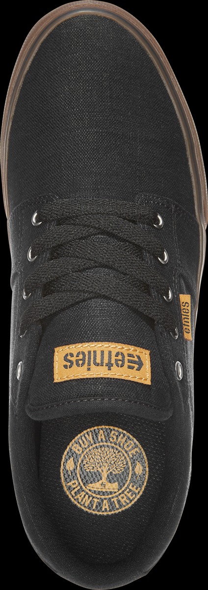 ETNIES - Barge LS (Black / Gum / Silver) Suede Skate Shoes