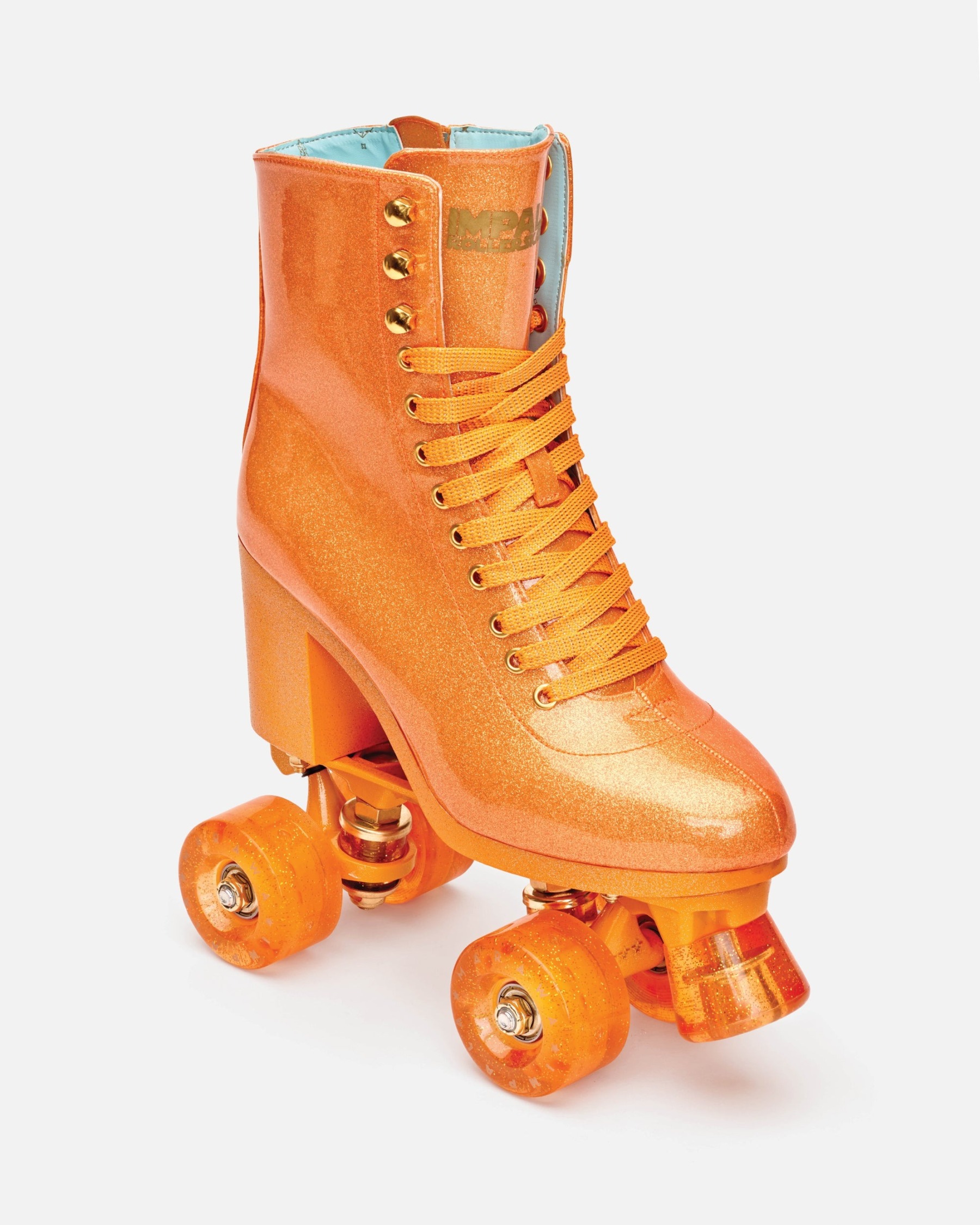 IMPALA - Marawa High Heel Orange Sparkle Quad Roller Skates