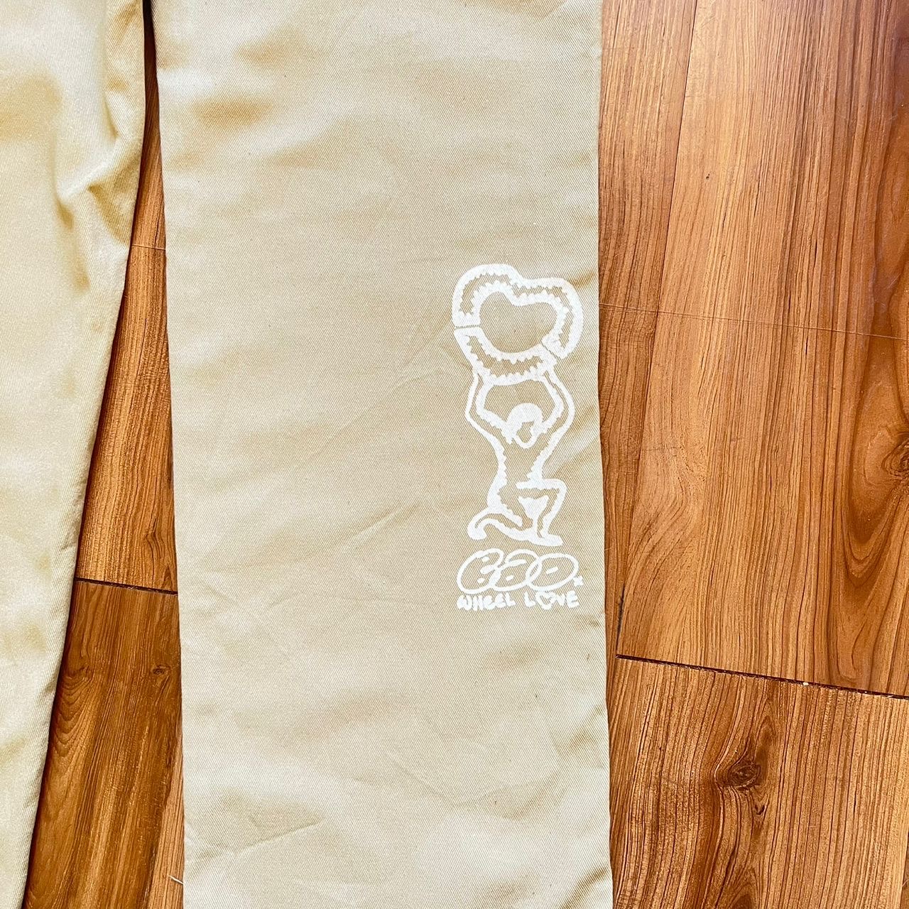  WHEEL LOVE - Dickies Pants Customised By Bao Goods (Waist 32" Slim Cut / Khaki)