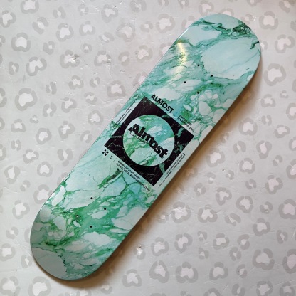 ALMOST - Light Green Marble Super Sap R7 8.25" Skateboard